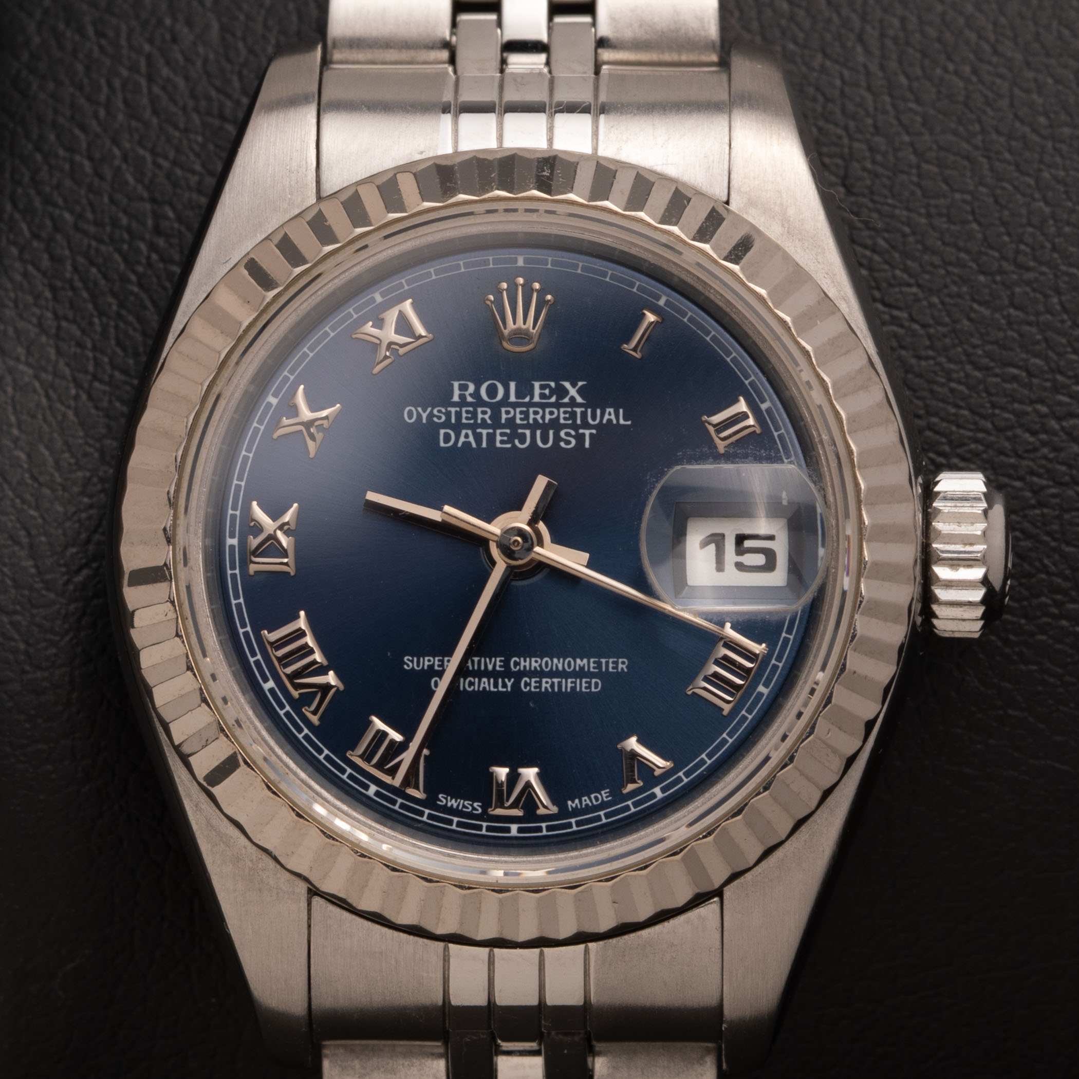 Rolex Watch Datejust 79174 Fluted Bezel 26mm Blue Roman Dial | eBay