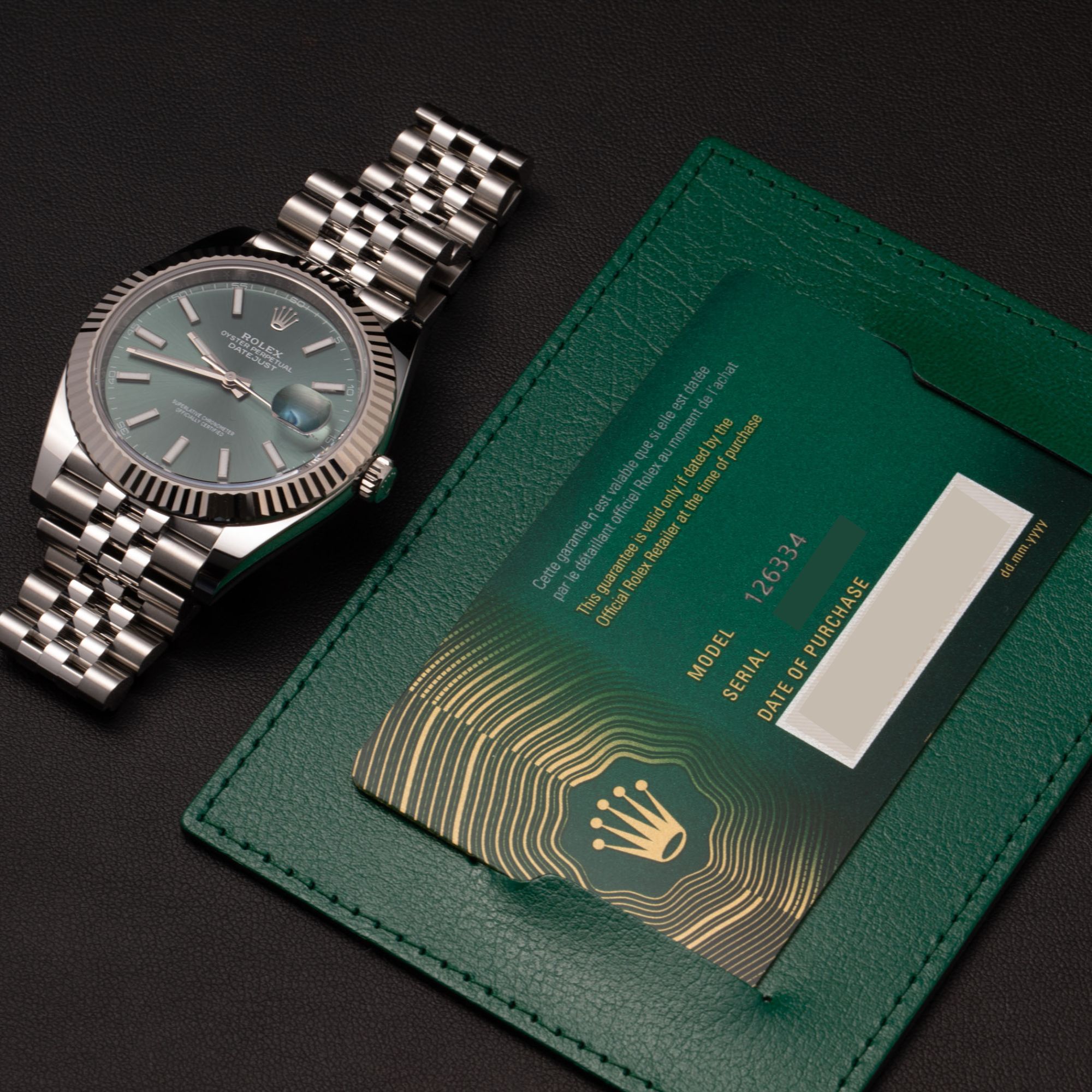Rolex Datejust Watch Mint Green Dial 41mm 126334 2026 Brand New
