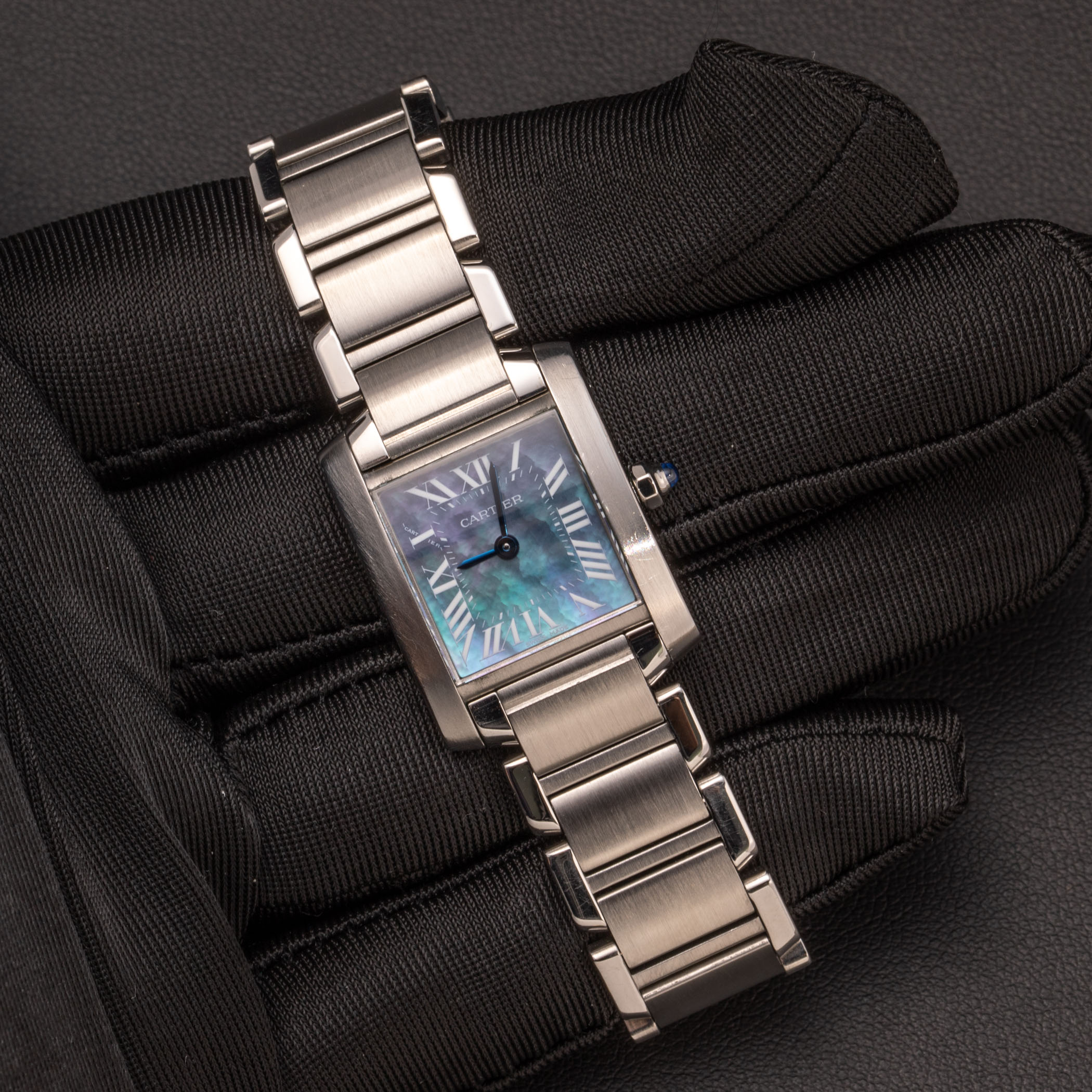 Cartier Tank Française Watch Blue MOP 20mm 2384 Limited Edition