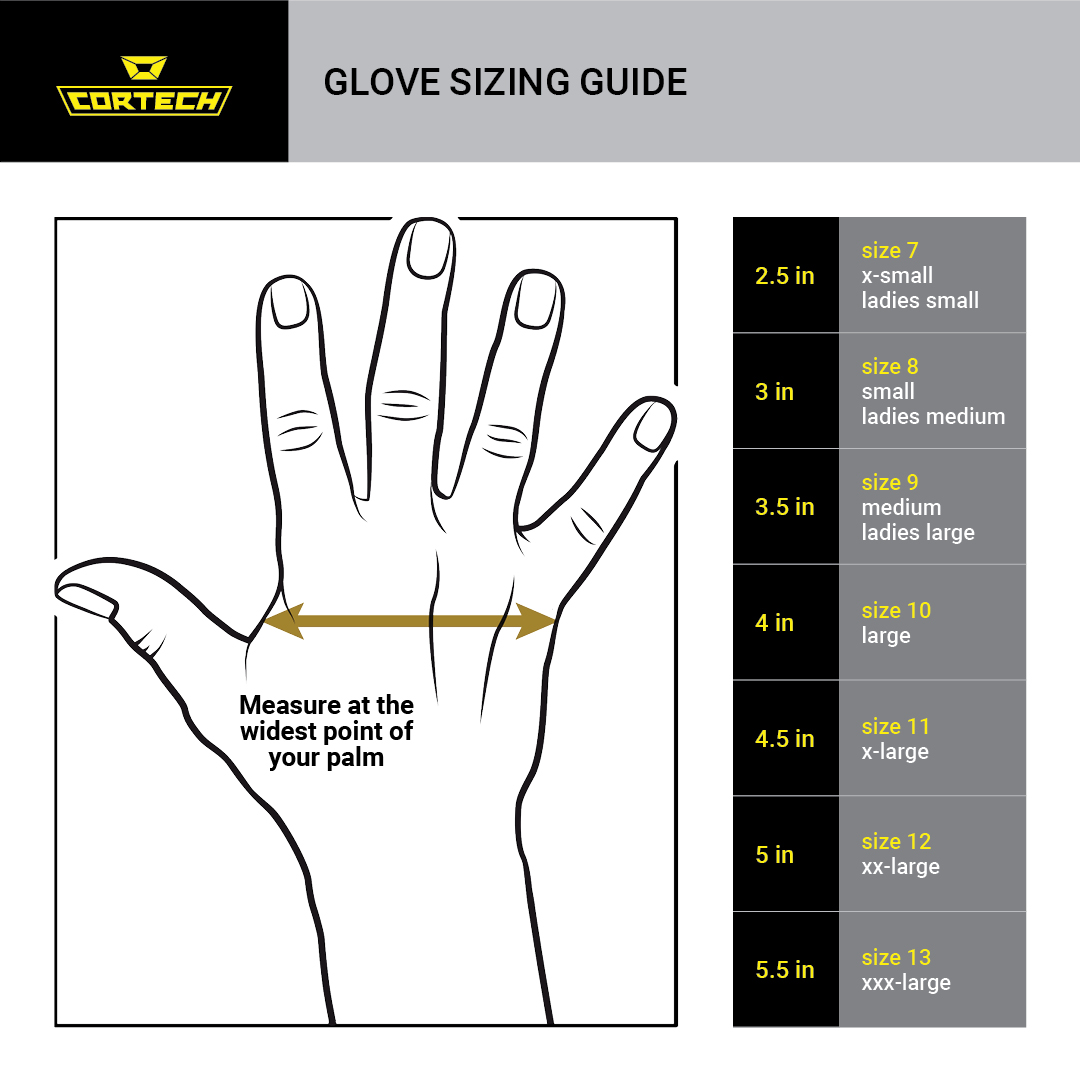 Cortech Men's Aero Flo 2.0 Motorcycle Gloves - size chart