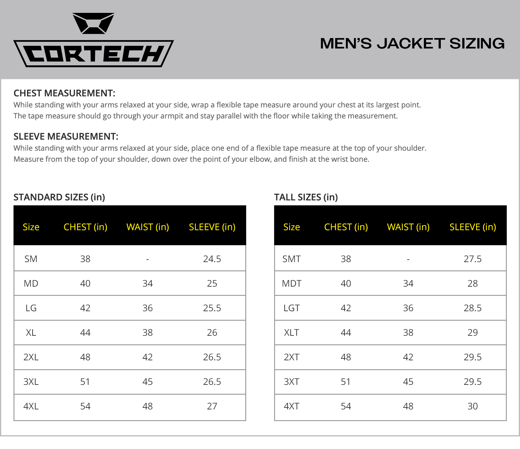 Cortech Men's Hyper-Flo Air 2.0 Motorcycle Jacket - sizechart